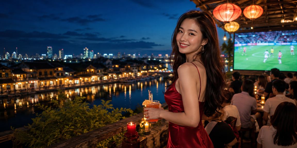 Người dùng theo dõi tỷ lệ kèo bóng đá tại Hội An trên điện thoại